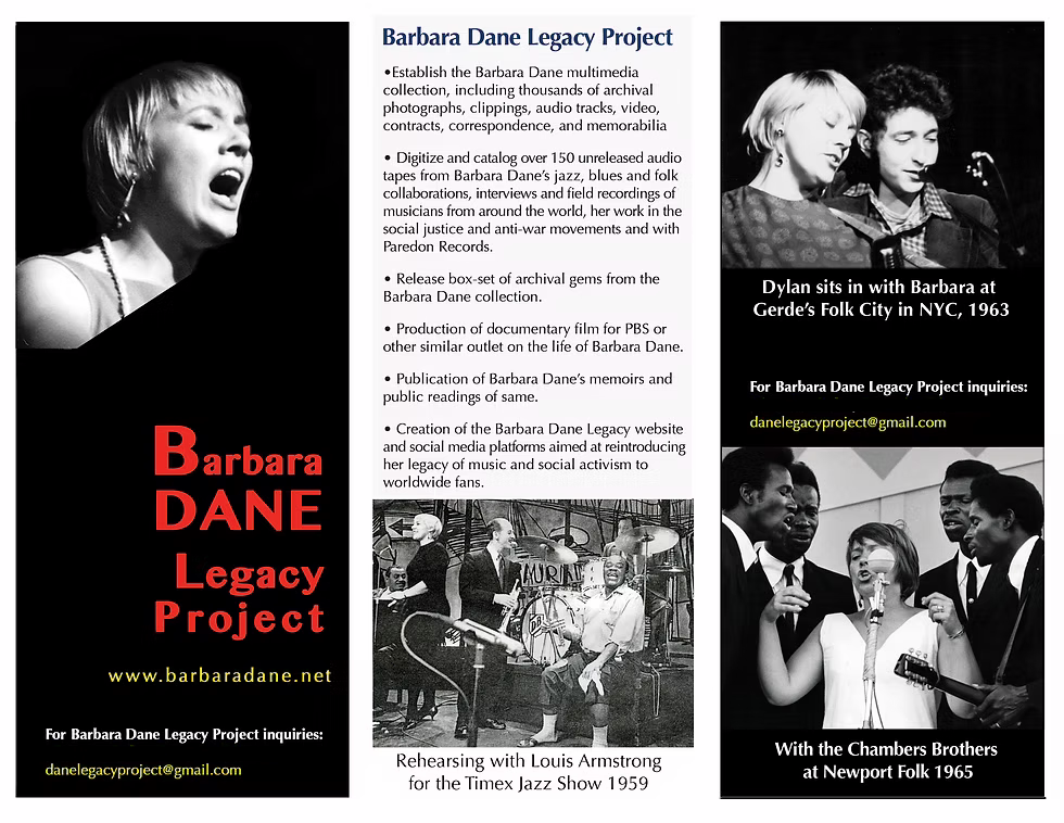 Barbara Dane Legacy Info Sheet